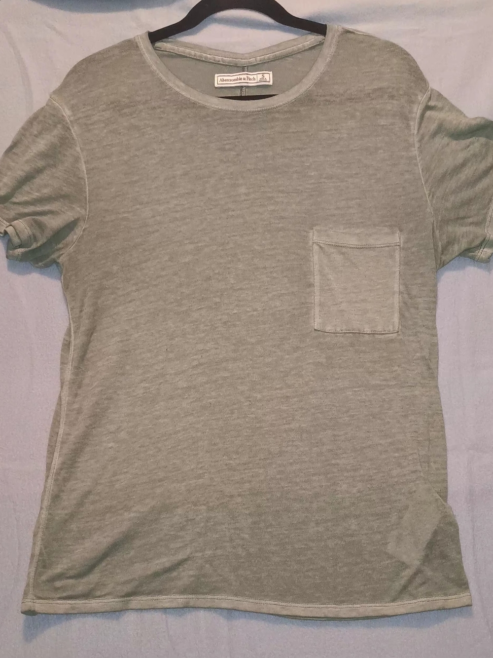 Abercrombie & Fitch Light Sage Green Short Sleeve Pocket Tee